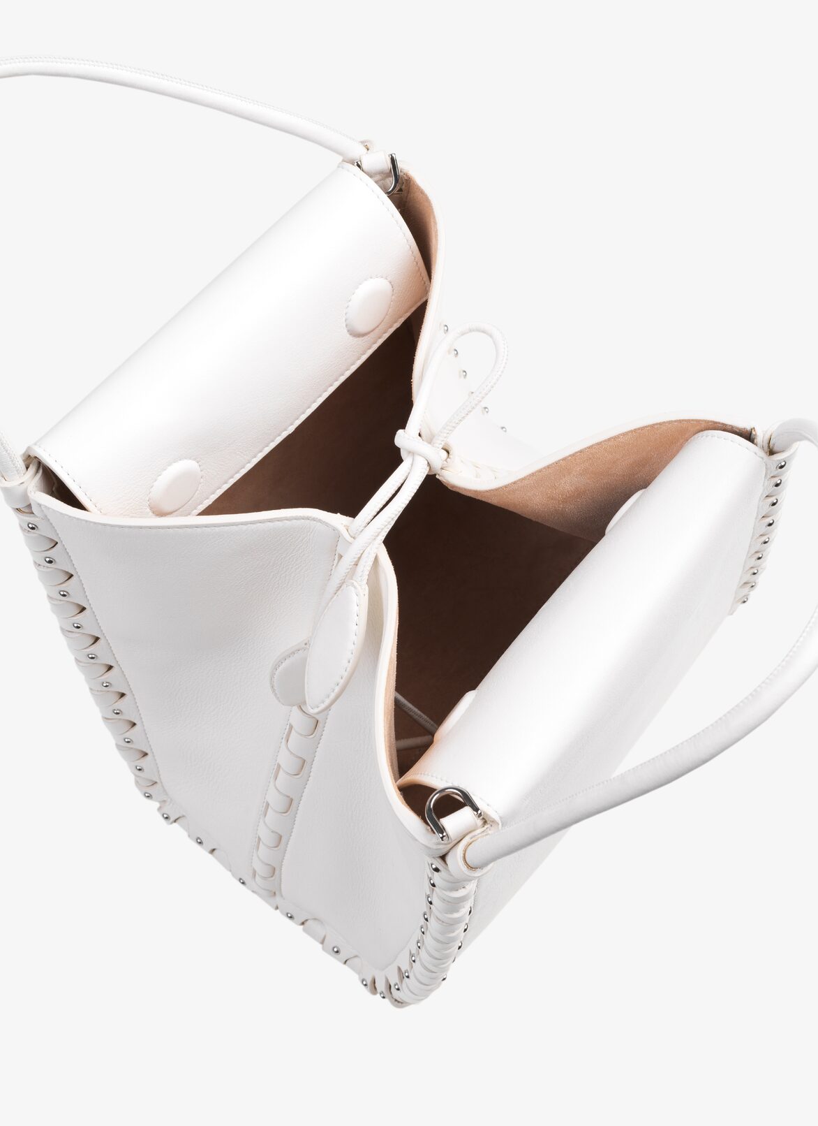 SMALL HINGE LEATHER BAG ALAÏA OPTIC WHITE SMALL HINGE LEATHER BAG